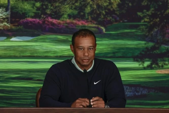 Tiger Woods, en rueda de prensa © Augusta National