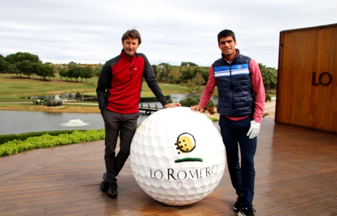 Juan Carlos Ferrero y Carlos Alcaraz en Lo Romero Golf.