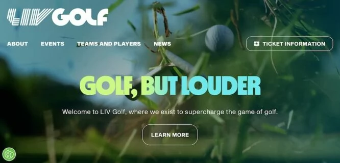 Web de las LIV Golf Invitational Series