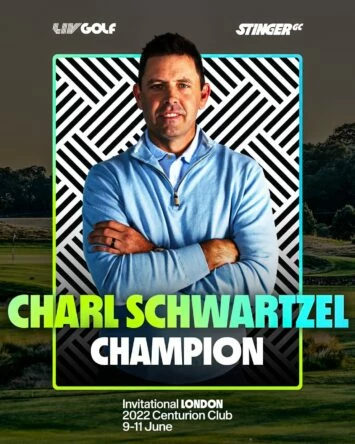 Charl Schwartzel, ganador del torneo © LIV Golf Invitational Series