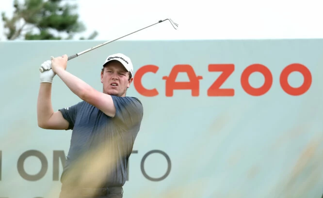 Robert MacIntyre of Scotland plays in the pro am ahead of the Cazoo Classic at Hillside Golf Club on July 20, 2022 in Southport, England. (Photo by Warren Little/Getty Images)