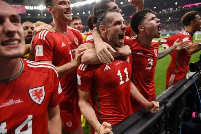 Bale, celebrando su gol a EEUU © Wales Football Federation