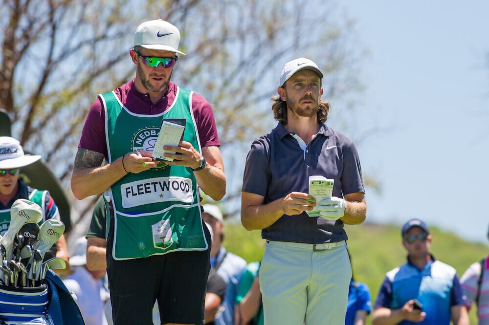 Ian Finnis y Tommy Fleetwood en el Nedbank Golf Challenge 2019. © Golffile | Tyrone Winfield