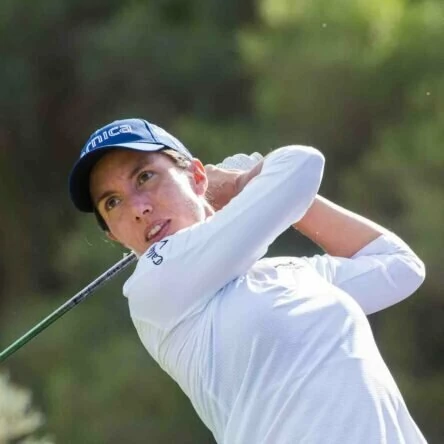 Carlota Ciganda durante la primera jornada del Andalucía Costa del Sol Open de España 2022. © Ten Golf