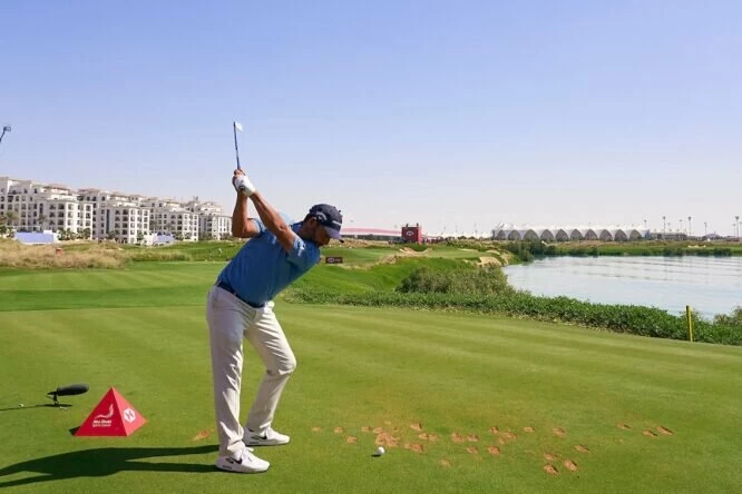 Pablo Larrazábal durante la tercera jornada del Abu Dhabi HSBC Championship 2023. © Golffile | Pedro Salado