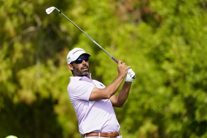 Pablo Larrazábal en la segunda ronda del Hero Dubai Desert Classic 2023. © Golffile | Thos Caffrey