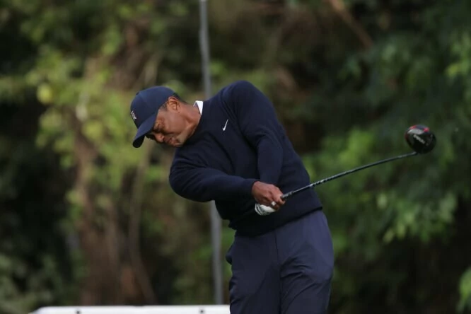 Tiger Woods esta semana en el Genesis Invitational. © Golffile | Joe Lumaya