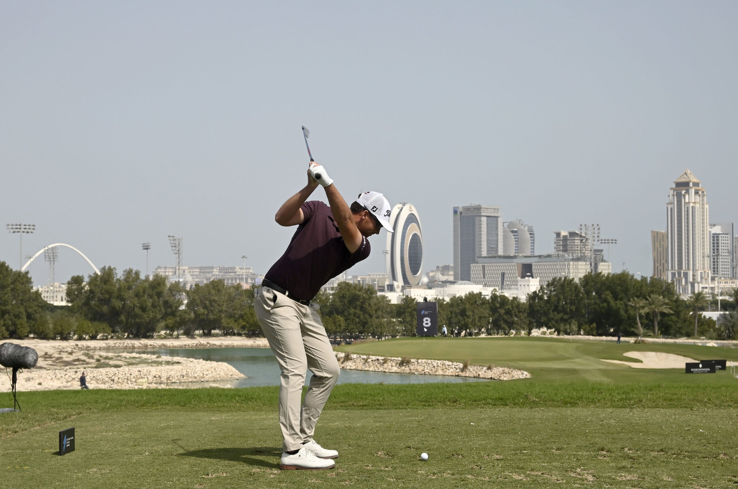 Andy Ogletree dari AS berfoto selama Putaran Empat pada hari Minggu 19 Februari 2023 di International Series Qatar senilai US$2,5 juta di Doha Golf Club, Doha, Qatar.  Turnamen ini diadakan dari tanggal 16-19 Februari 2023. Gambar oleh Paul Lakatos/Asian Tour.
