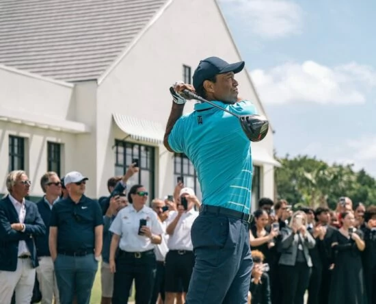 Tiger Woods, en un evento publicitario antes de su cirugía