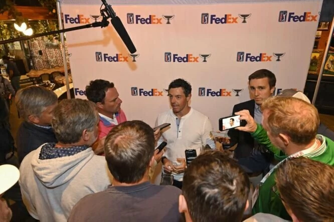Rory McIlroy, en un acto de celebración de FedEX Cup