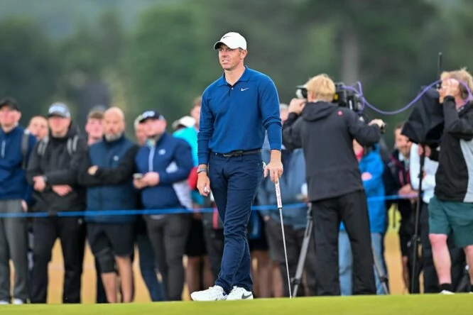 Rory McIlroy en la segunda jornada del Genesis Scottish Open 2023. © Golffile | Malcolm McKenzie
