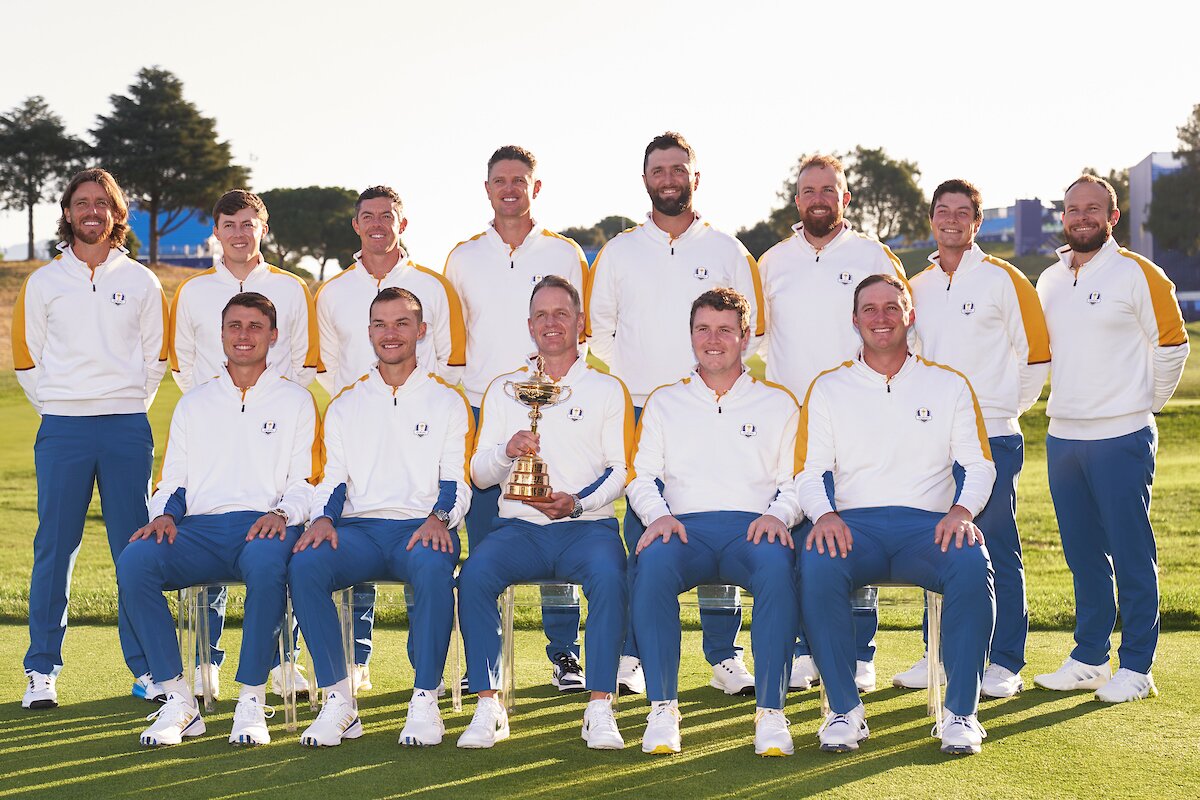 El equipo europeo en el Marco Simone Golf Club durante la previa de la Ryder Cup 2023. © Golffile | Mateo Villalba