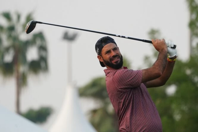 Santiago Tarrio esta semana en el Doha Golf Club. © Golffile | Fran Caffrey