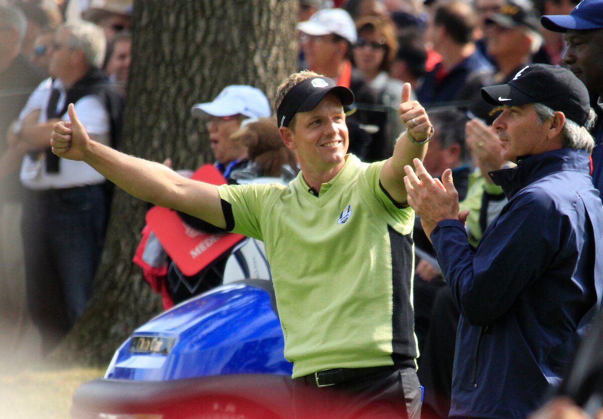 Luke Donald at the Ryder Cup 2012 at the Medinah Country Club. © Golffile | Fran Caffrey