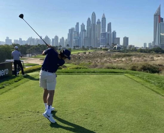 Alex del Rey en el Majlis course del Emirates Golf Club. © Tengolf