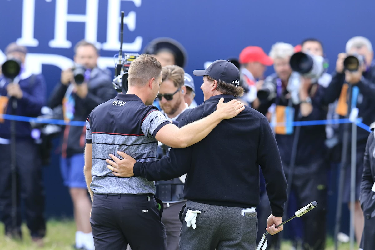 145th-Open-Championship Phil Henrik Stenson and Phil Mickelson at the Open Championship at Royal Troon in 2016. (© Golffile | Eoin Clarke)