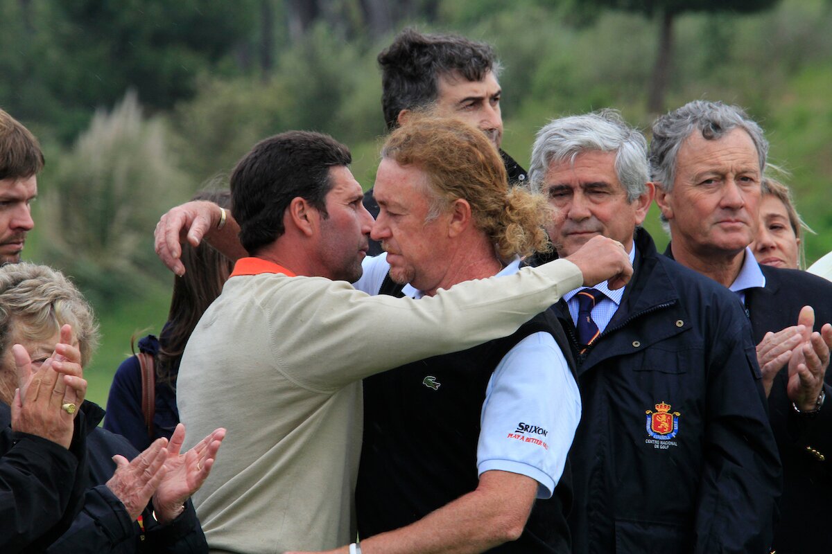 José María Olazábal y Miguel Ángel Jiménez en el Open de España 2011. © Golffile | Eoin Clarke