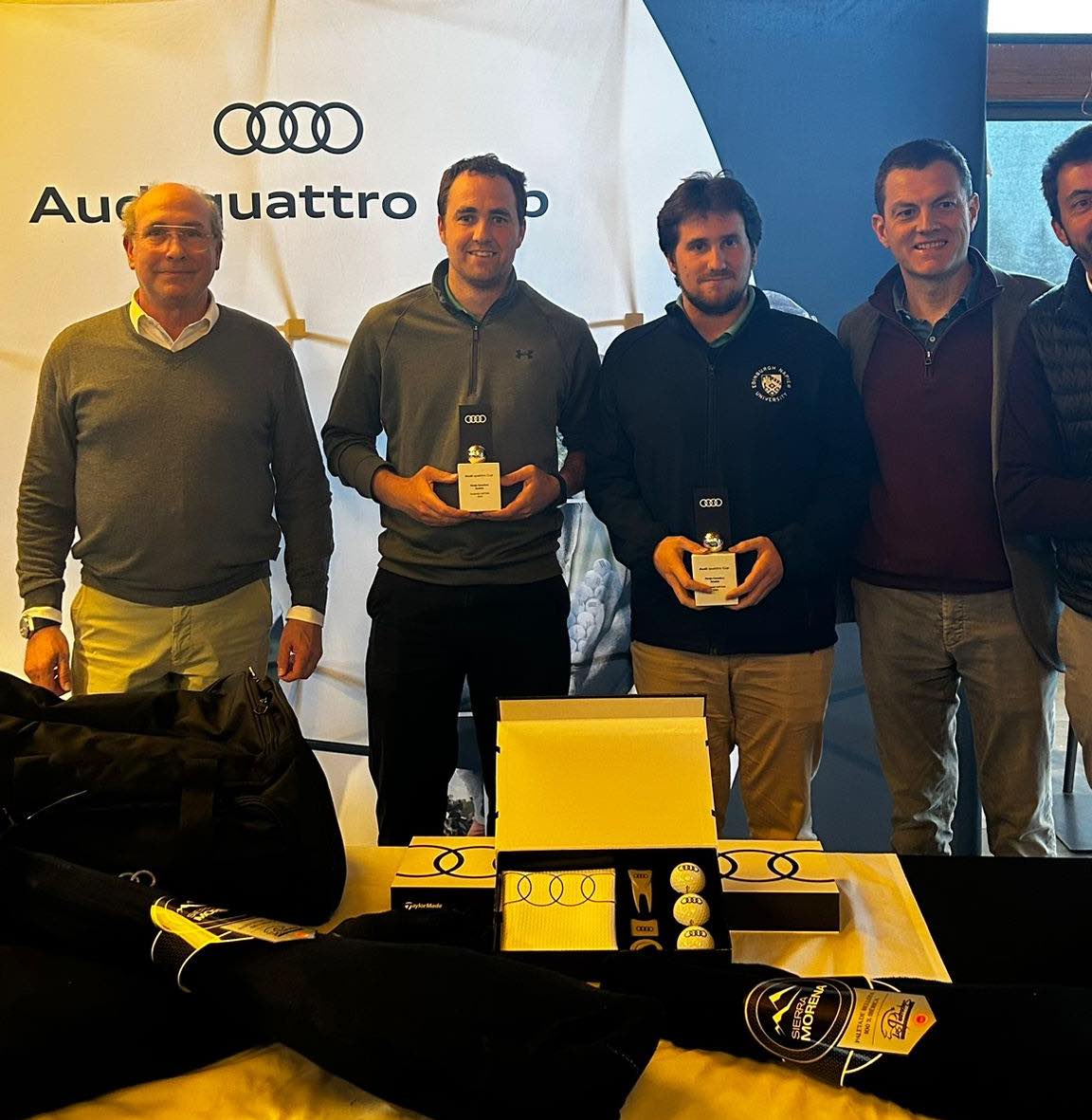 Los ganadores Scratch del torneo de Fontanals del Audi quattro Cup.