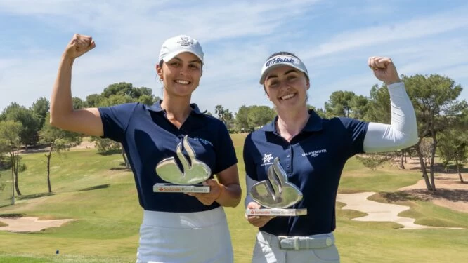 María Herráez y Clara Young, ganadoras del Santander Golf Tour Dobles Valencia.