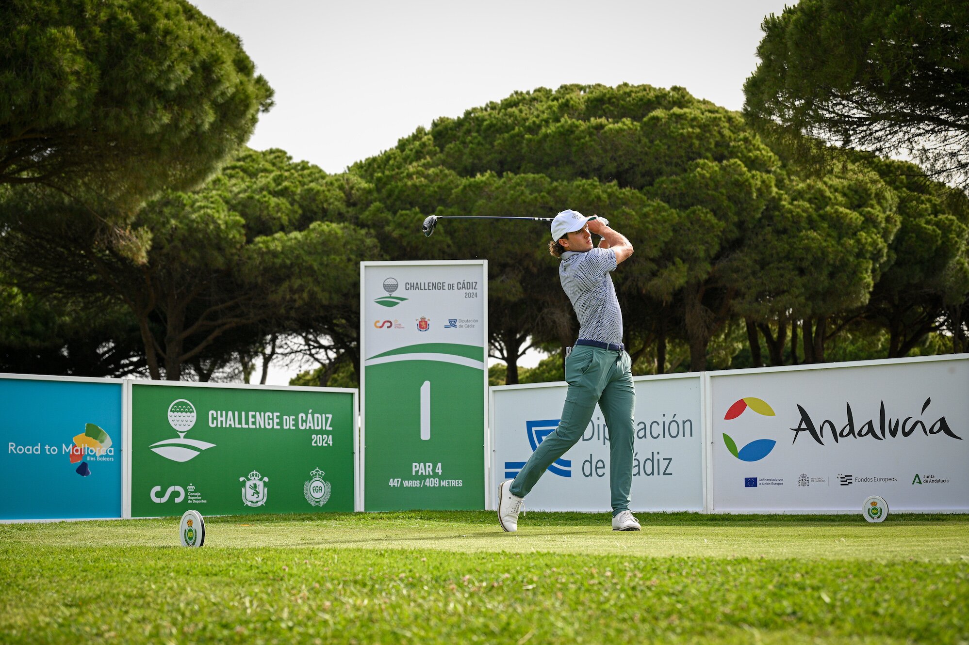 Jame Nicholas en la primera ronda el el Iberostar Real Golf Novo Sancti Petri. © Octavio Passos/Getty Images/Challenge Tour