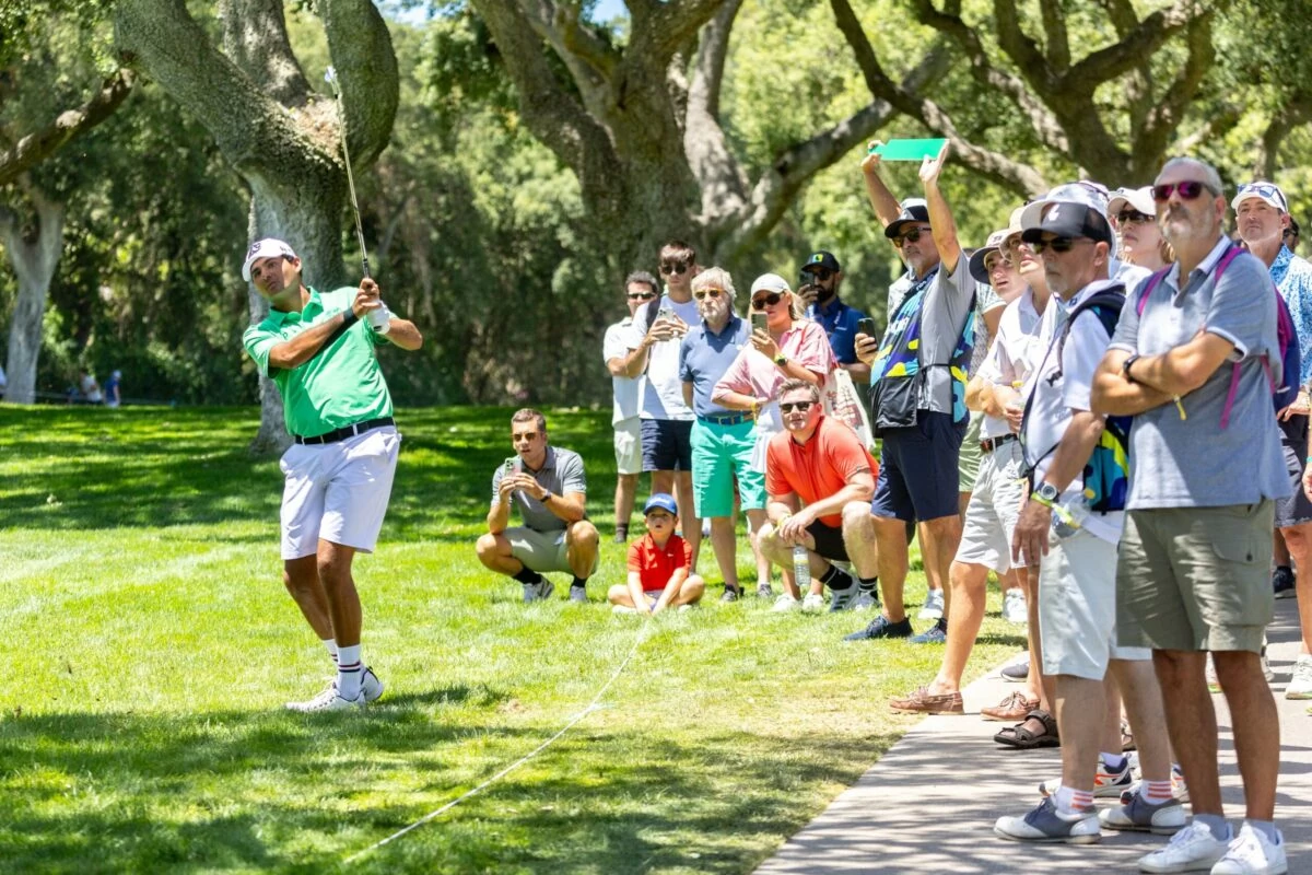 LIV Golf Andalucía - First Round Eugenio Chacarra on the 18th hole of Valderrama during the first day of the LIV Golf Andalucía. © Jon Ferrey/LIV Golf