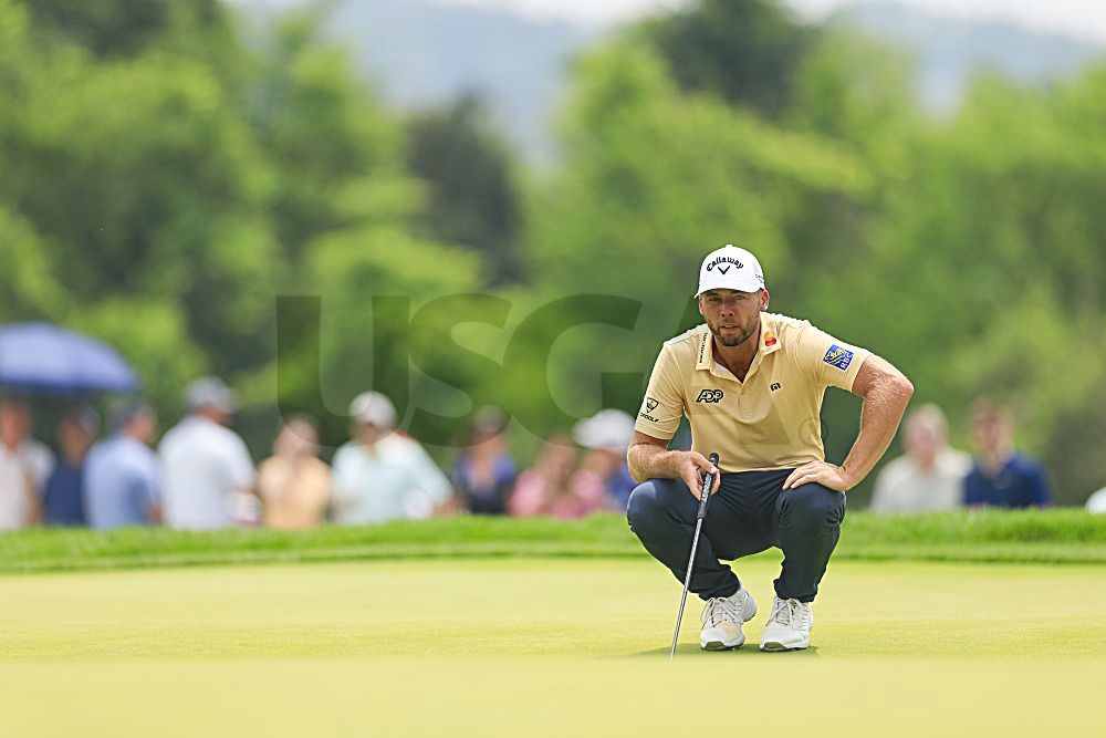 Sam Burns during the second day of the US Open 2025. © USGA/Mike Ehrmann
