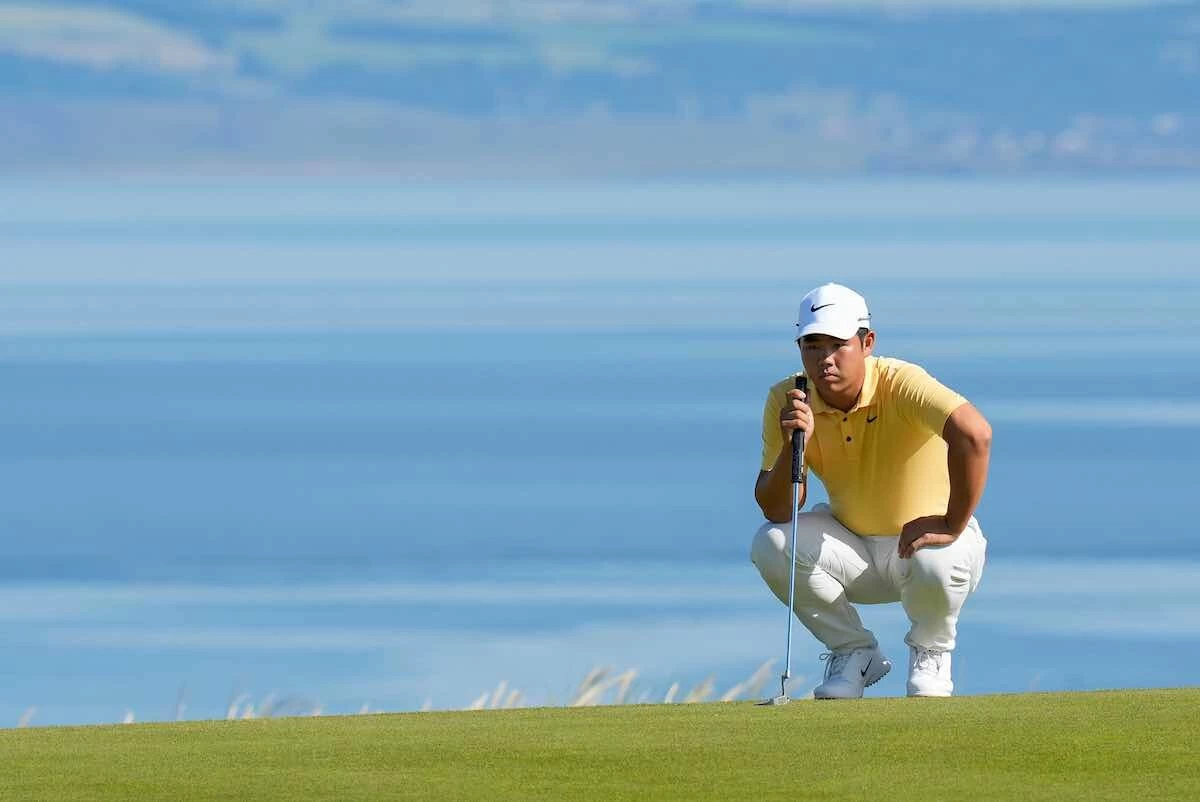 Tom Kim, en el pasado Scottish Open en North Berwick. Tom Kim, en el pasado Scottish Open en North Berwick.