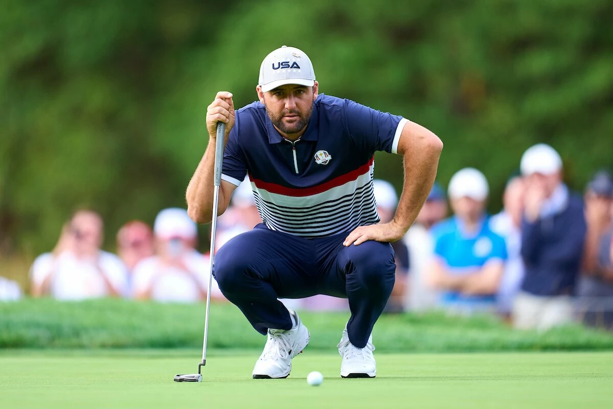 Scottie Scheffler during Friday's foursomes of the 2025 Ryder Cup. (Photo by Mateo Villalba/CAPTURASPORT) Scottie Scheffler during Friday's foursomes of the 2025 Ryder Cup. (Photo by Mateo Villalba/CAPTURASPORT)