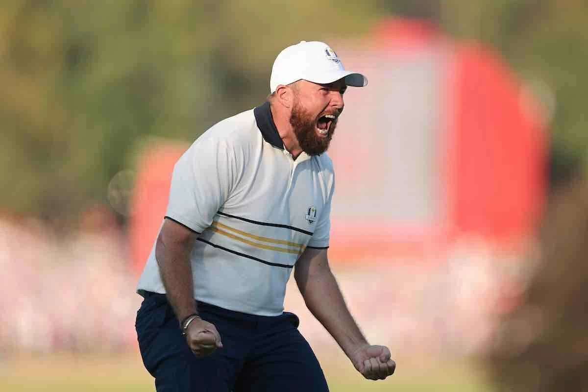 Shane Lowry celebra su medio punto y la victoria de Europa en la Ryder Cup. (Photo by Michael Reaves/PGA of America) Shane Lowry celebra su medio punto y la victoria de Europa en la Ryder Cup. (Photo by Michael Reaves/PGA of America)