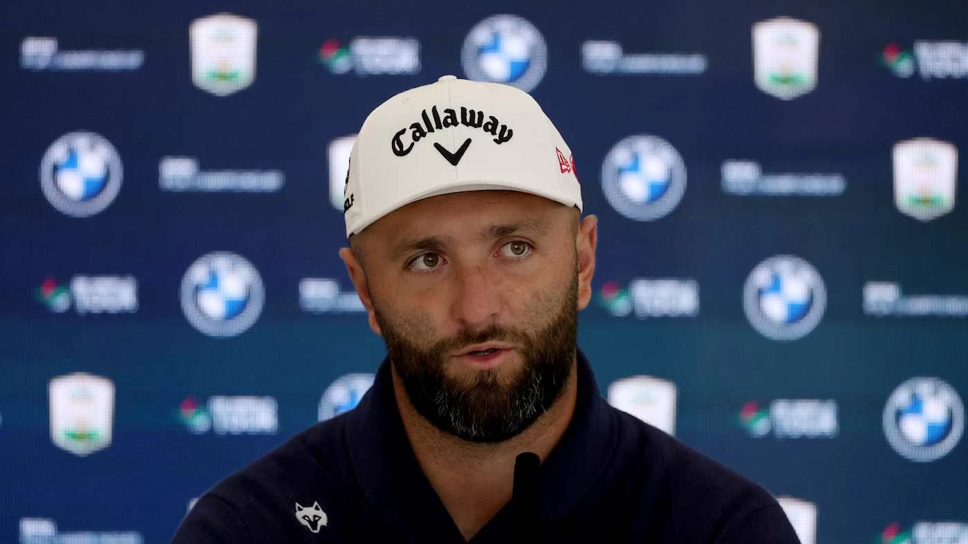 Jon Rahm, durante la comparecencia en Wentworth este martes. Jon Rahm, durante la comparecencia en Wentworth este martes.