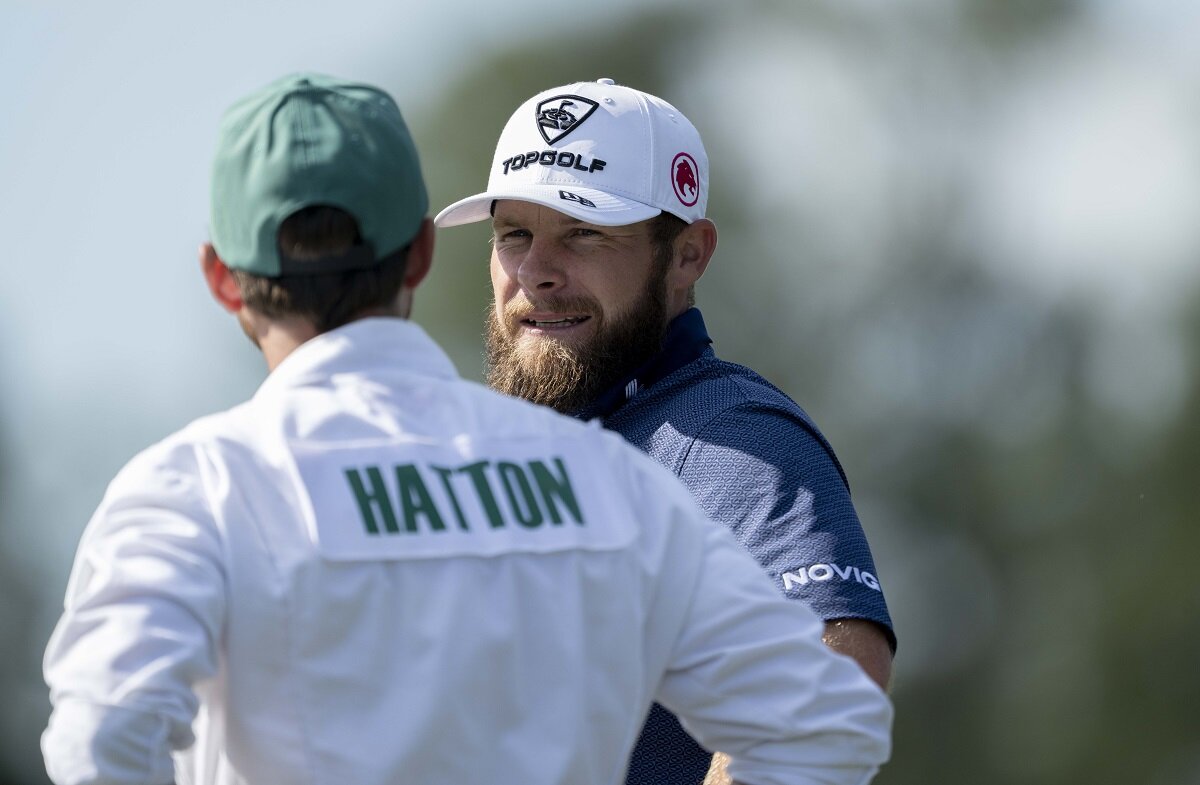 Tyrrell Hatton en el hoyo 17 durante la ronda final del Masters 2026.