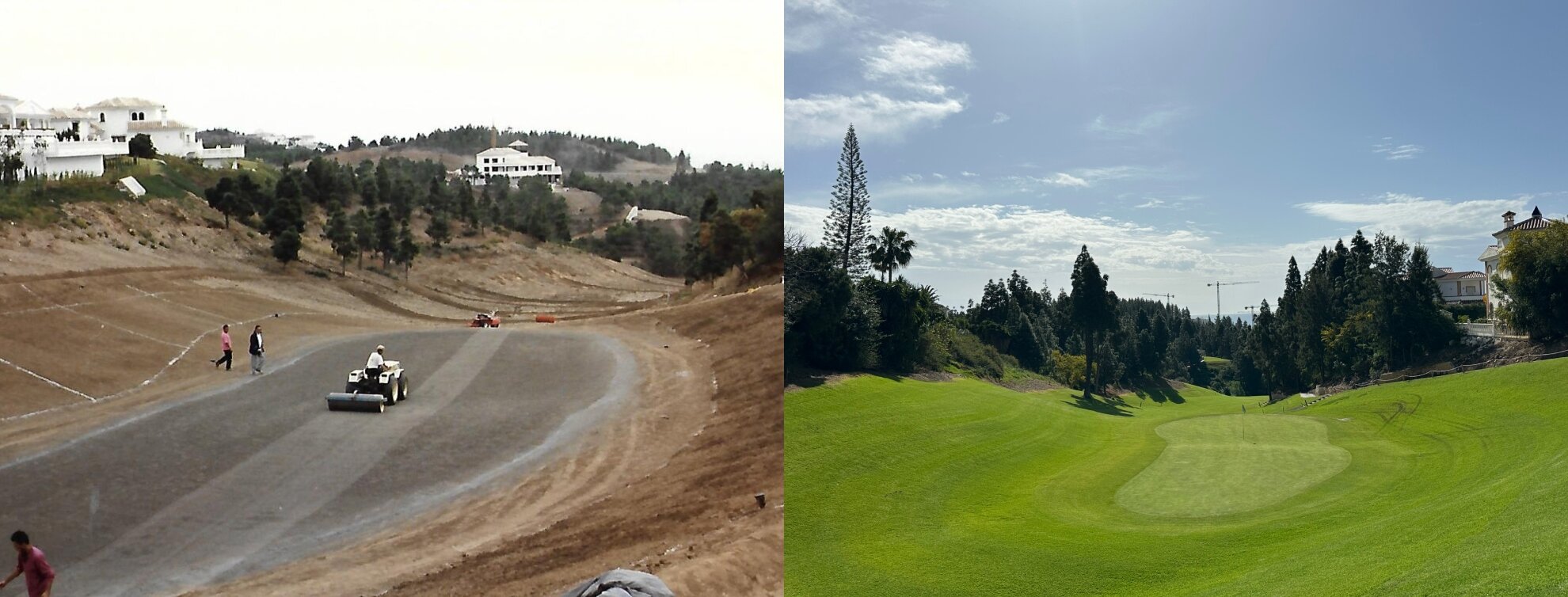 Evolución del hoyo 1 de Chaparral Golf