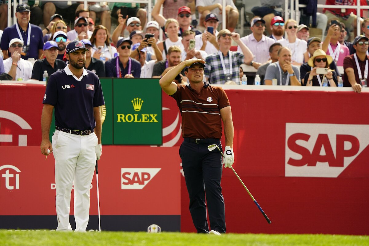 Scottie Scheffler y Viktor Hovland. © Golffile | Fran Caffrey - Ryder Cup 2025 Scottie Scheffler y Viktor Hovland. © Golffile | Fran Caffrey