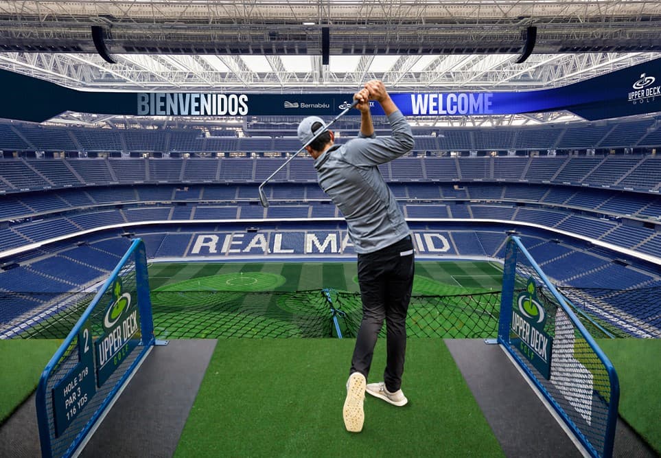 Simulación del evento de Upper Deck Golf en el Bernabéu Simulación del evento de Upper Deck Golf en el Bernabéu