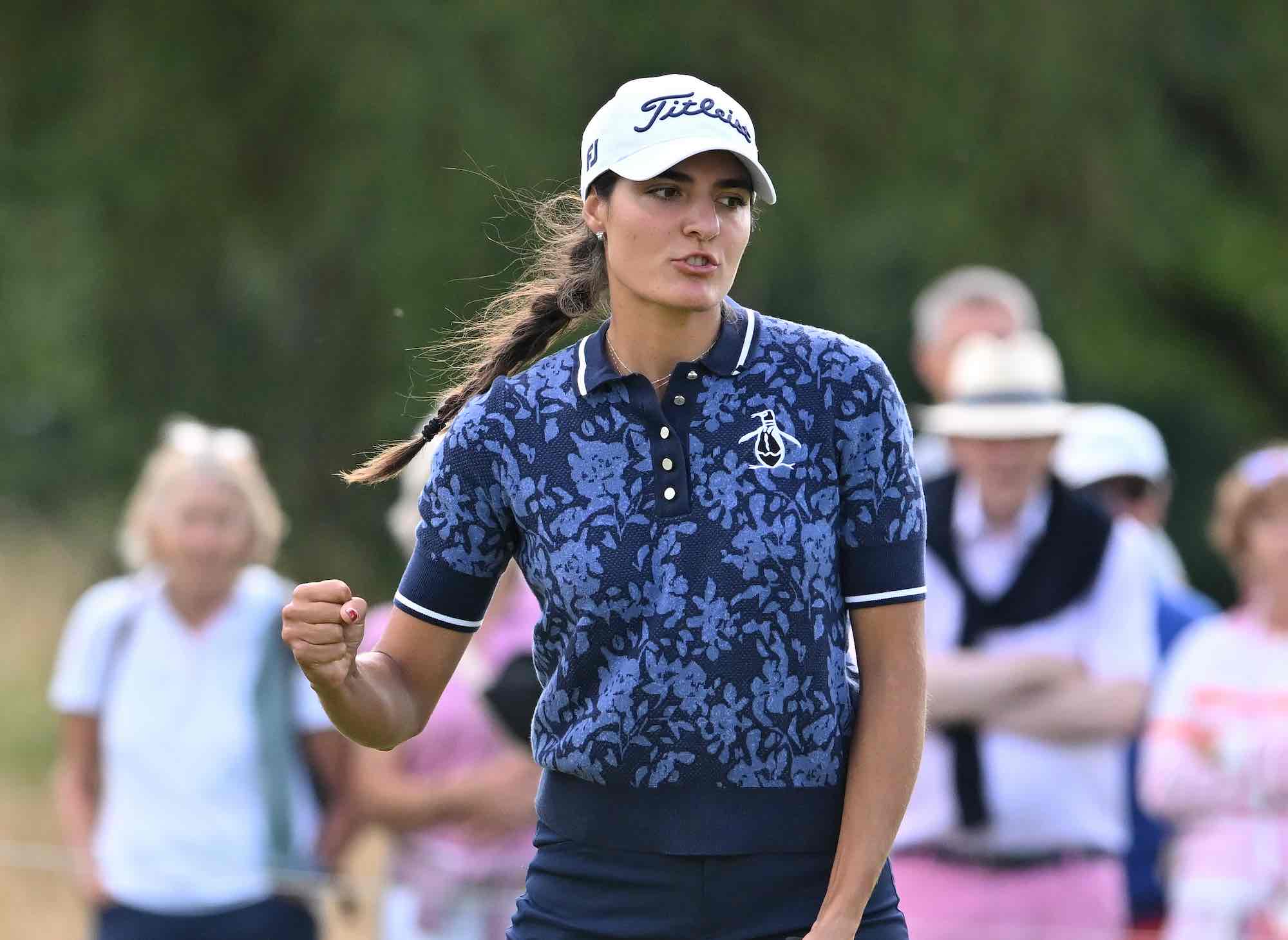 Carolina López Chacarra saca el puño durante la última ronda en el Hulencurt Women's Open. Carolina López Chacarra saca el puño durante la última ronda en el Hulencurt Women's Open.